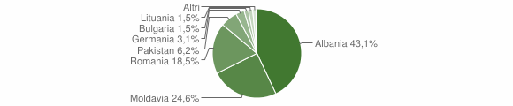 Grafico cittadinanza stranieri - Strangolagalli 2007
