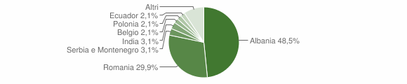 Grafico cittadinanza stranieri - Amatrice 2005