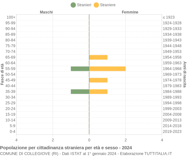 Grafico cittadini stranieri - Collegiove 2024