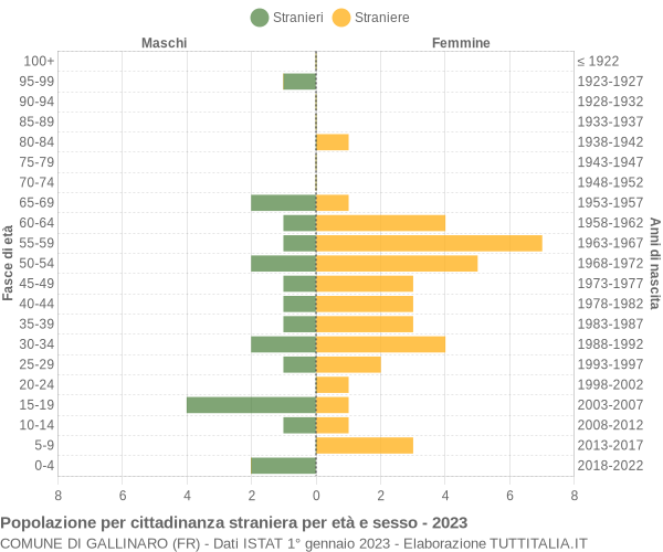 Grafico cittadini stranieri - Gallinaro 2023