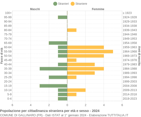 Grafico cittadini stranieri - Gallinaro 2024