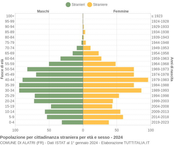 Grafico cittadini stranieri - Alatri 2024