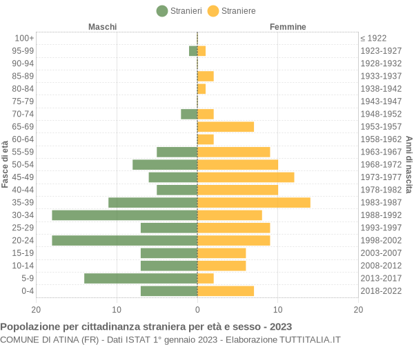 Grafico cittadini stranieri - Atina 2023