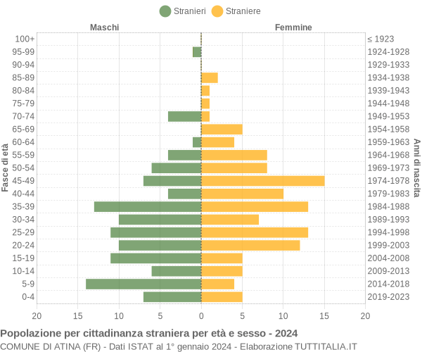 Grafico cittadini stranieri - Atina 2024