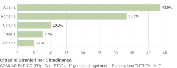 Grafico cittadinanza stranieri - Pico 2006