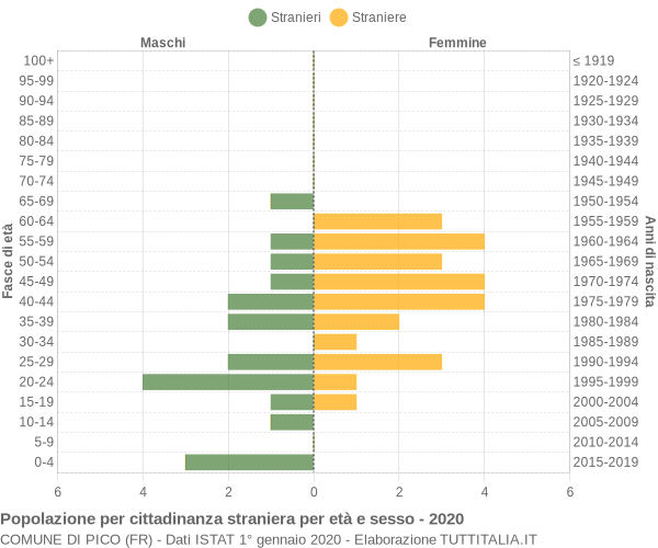 Grafico cittadini stranieri - Pico 2020