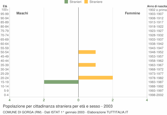 Grafico cittadini stranieri - Gorga 2003