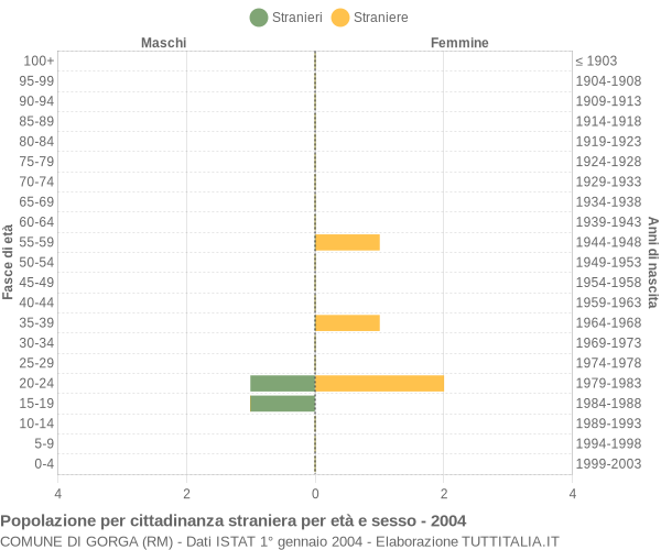 Grafico cittadini stranieri - Gorga 2004