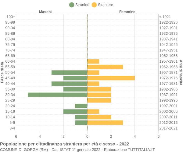 Grafico cittadini stranieri - Gorga 2022