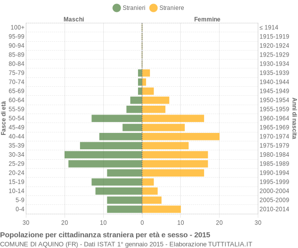 Grafico cittadini stranieri - Aquino 2015