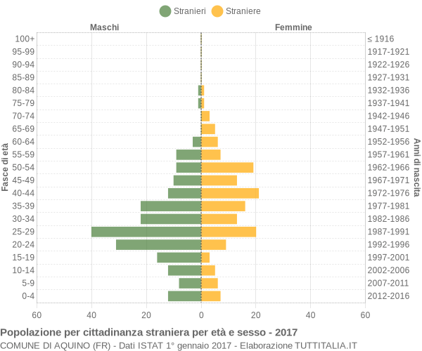 Grafico cittadini stranieri - Aquino 2017