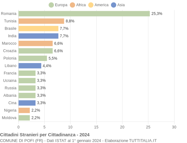 Grafico cittadinanza stranieri - Pofi 2024