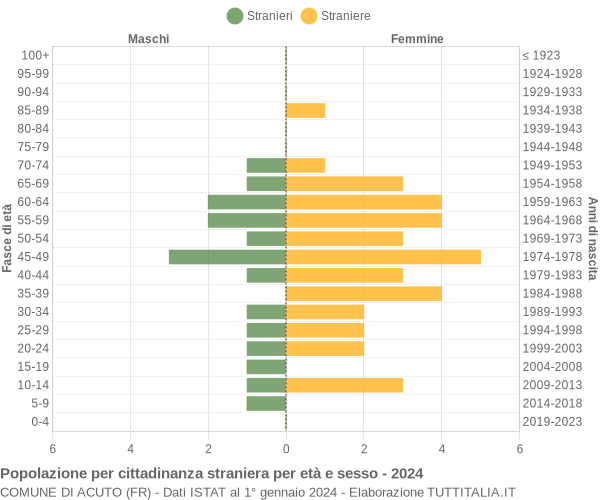 Grafico cittadini stranieri - Acuto 2024