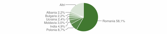 Grafico cittadinanza stranieri - Ladispoli 2013