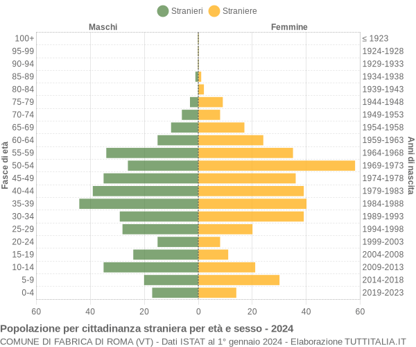 Grafico cittadini stranieri - Fabrica di Roma 2024