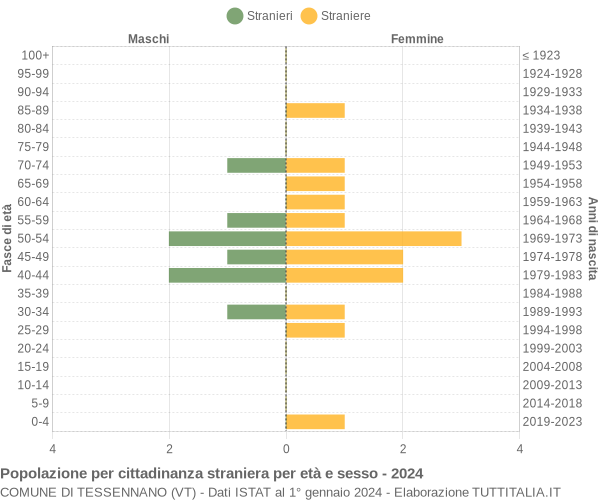 Grafico cittadini stranieri - Tessennano 2024