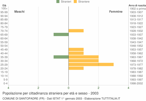 Grafico cittadini stranieri - Santopadre 2003
