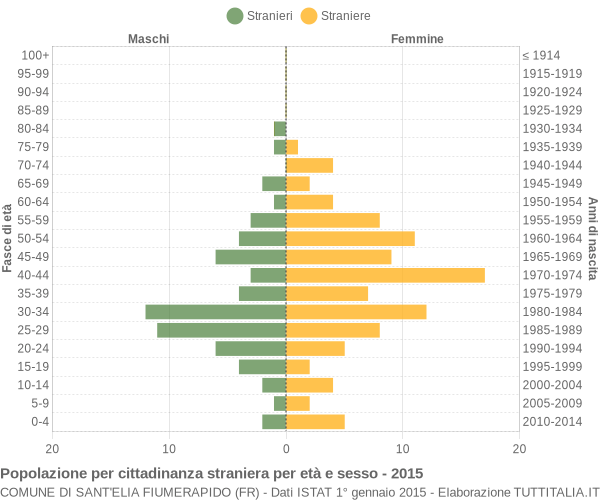 Grafico cittadini stranieri - Sant'Elia Fiumerapido 2015