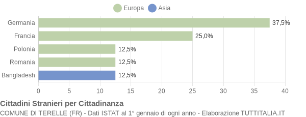 Grafico cittadinanza stranieri - Terelle 2010