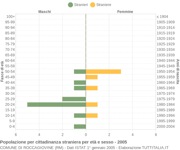 Grafico cittadini stranieri - Roccagiovine 2005