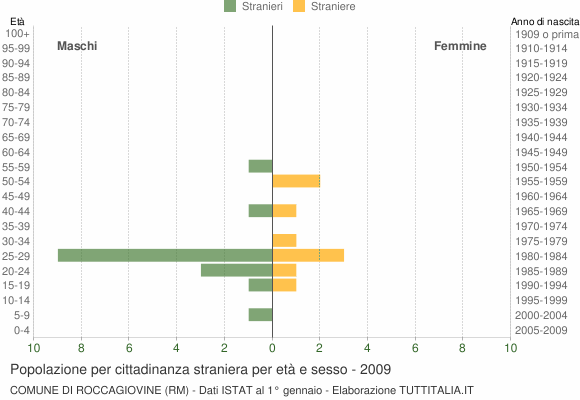Grafico cittadini stranieri - Roccagiovine 2009
