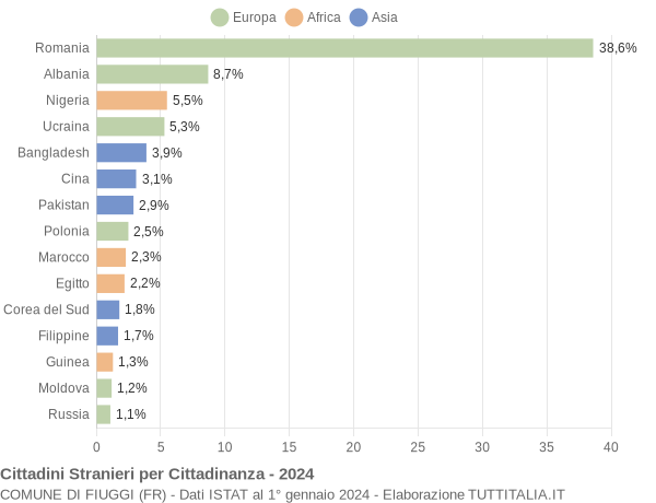 Grafico cittadinanza stranieri - Fiuggi 2024