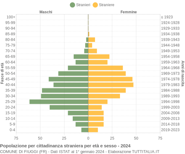 Grafico cittadini stranieri - Fiuggi 2024