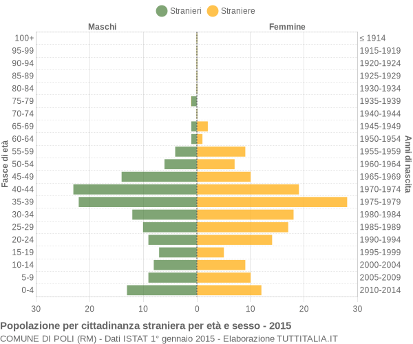 Grafico cittadini stranieri - Poli 2015