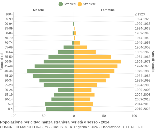 Grafico cittadini stranieri - Marcellina 2024