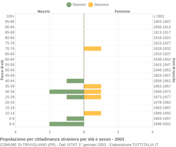 Grafico cittadini stranieri - Trivigliano 2003