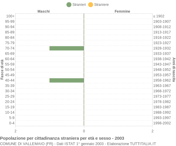 Grafico cittadini stranieri - Vallemaio 2003