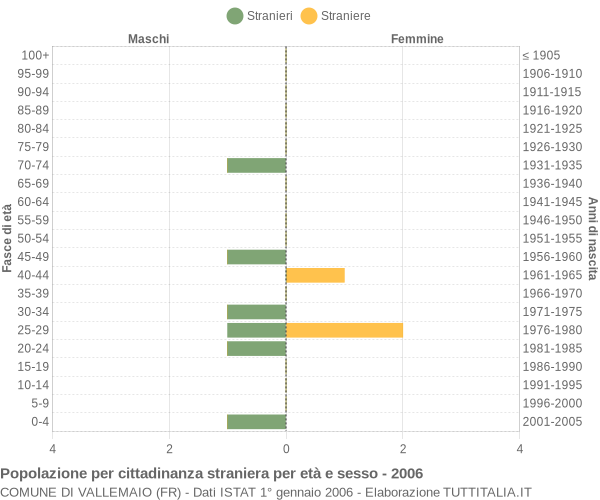Grafico cittadini stranieri - Vallemaio 2006