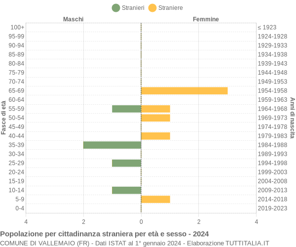 Grafico cittadini stranieri - Vallemaio 2024