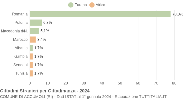 Grafico cittadinanza stranieri - Accumoli 2024