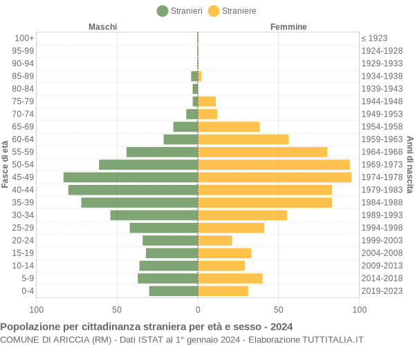 Grafico cittadini stranieri - Ariccia 2024