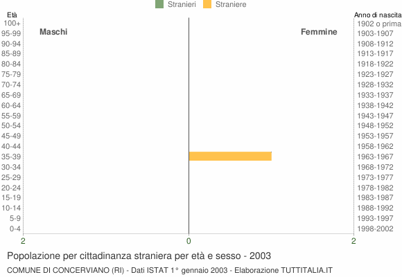 Grafico cittadini stranieri - Concerviano 2003