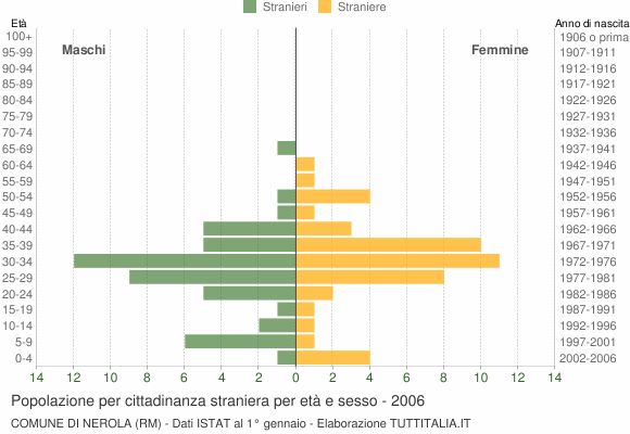 Grafico cittadini stranieri - Nerola 2006