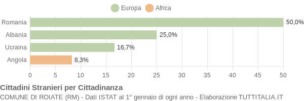 Grafico cittadinanza stranieri - Roiate 2011