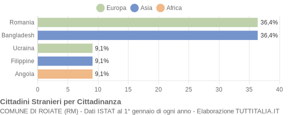 Grafico cittadinanza stranieri - Roiate 2019