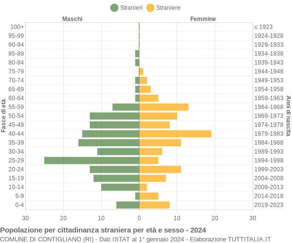 Grafico cittadini stranieri - Contigliano 2024