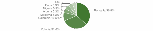 Grafico cittadinanza stranieri - Capranica Prenestina 2008