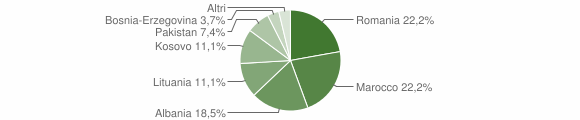 Grafico cittadinanza stranieri - Vicalvi 2011