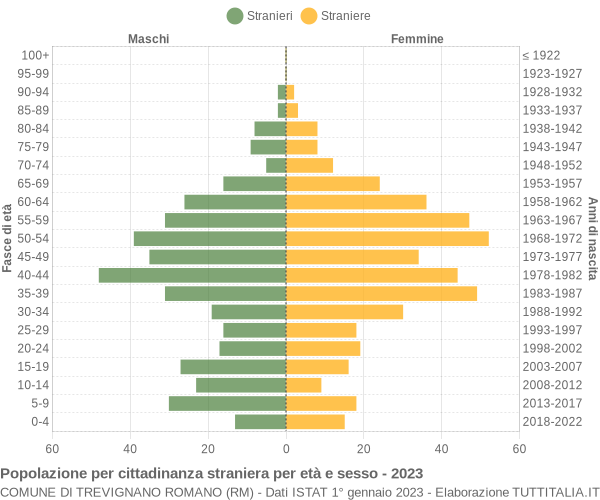 Grafico cittadini stranieri - Trevignano Romano 2023