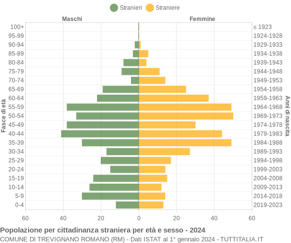 Grafico cittadini stranieri - Trevignano Romano 2024