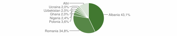 Grafico cittadinanza stranieri - Canepina 2013