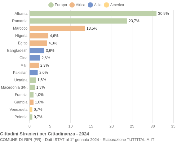 Grafico cittadinanza stranieri - Ripi 2024