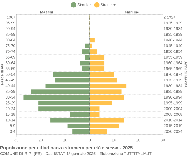 Grafico cittadini stranieri - Ripi 2025