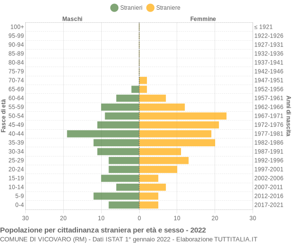 Grafico cittadini stranieri - Vicovaro 2022