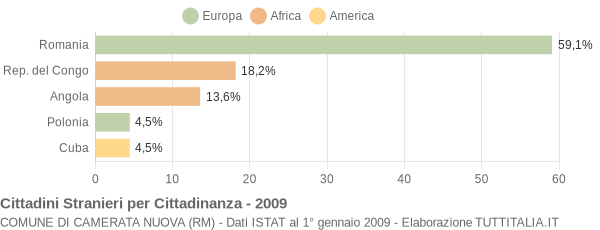 Grafico cittadinanza stranieri - Camerata Nuova 2009