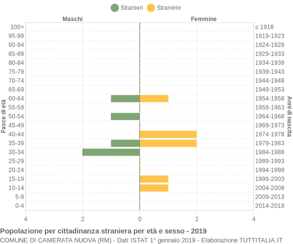 Grafico cittadini stranieri - Camerata Nuova 2019